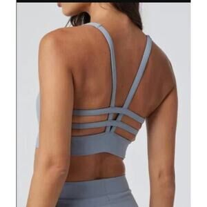 Vuori Strappy Back Blue Gray Sports Bra Small